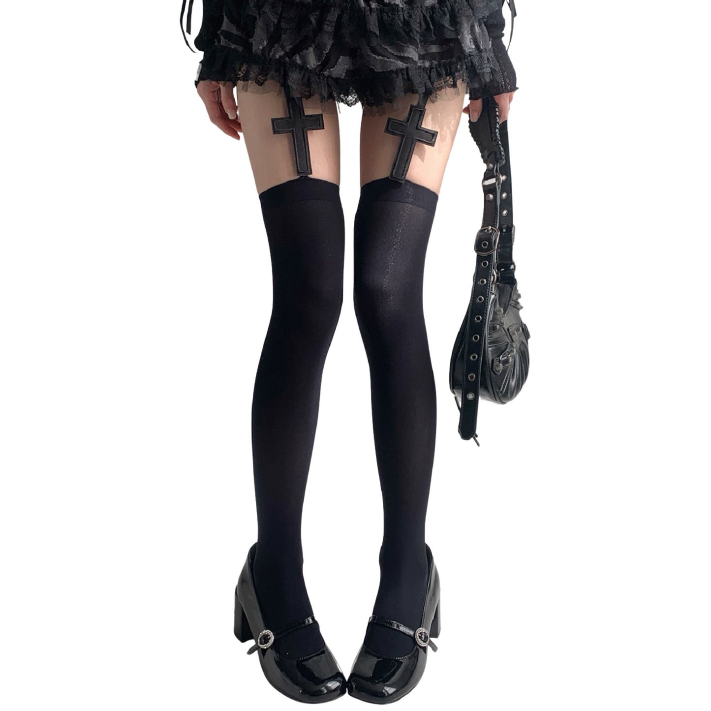 Cross Garter Tights