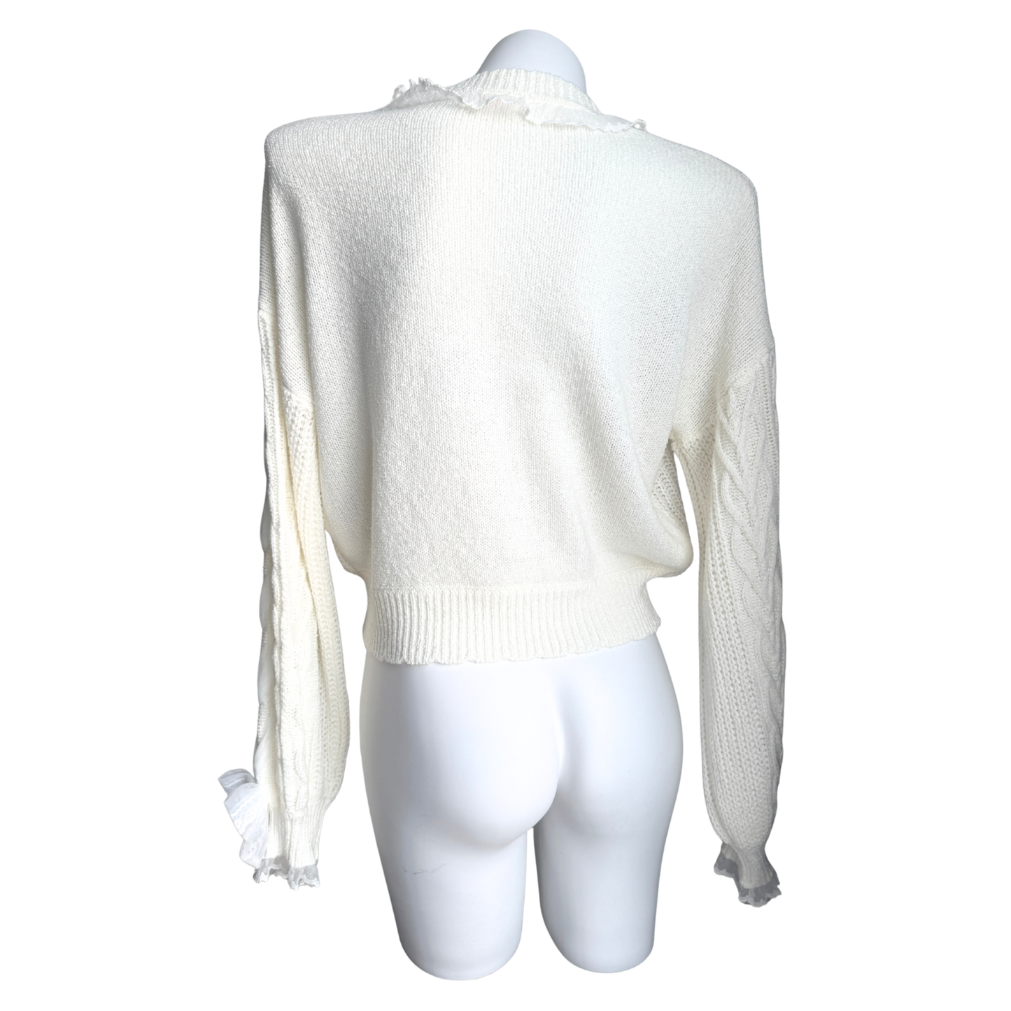 Liz Lisa Creamy White Double Bear Ribbon Bow Sweater