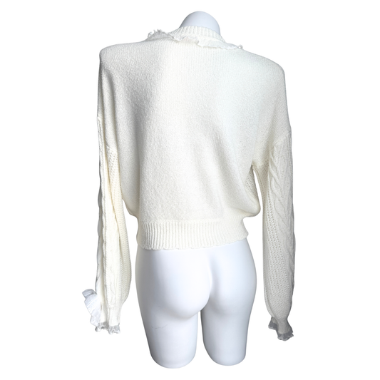 Liz Lisa Creamy White Double Bear Ribbon Bow Sweater