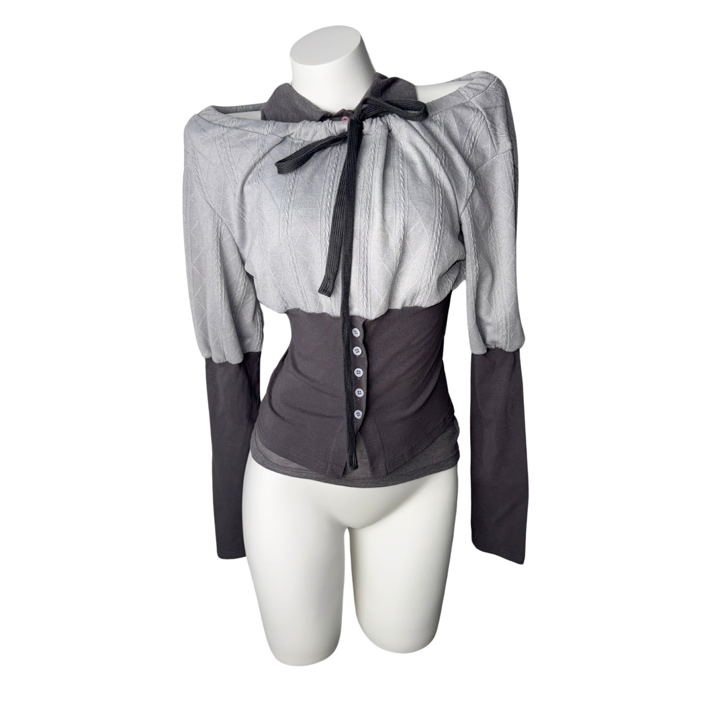 Grey Cinched Cardigan