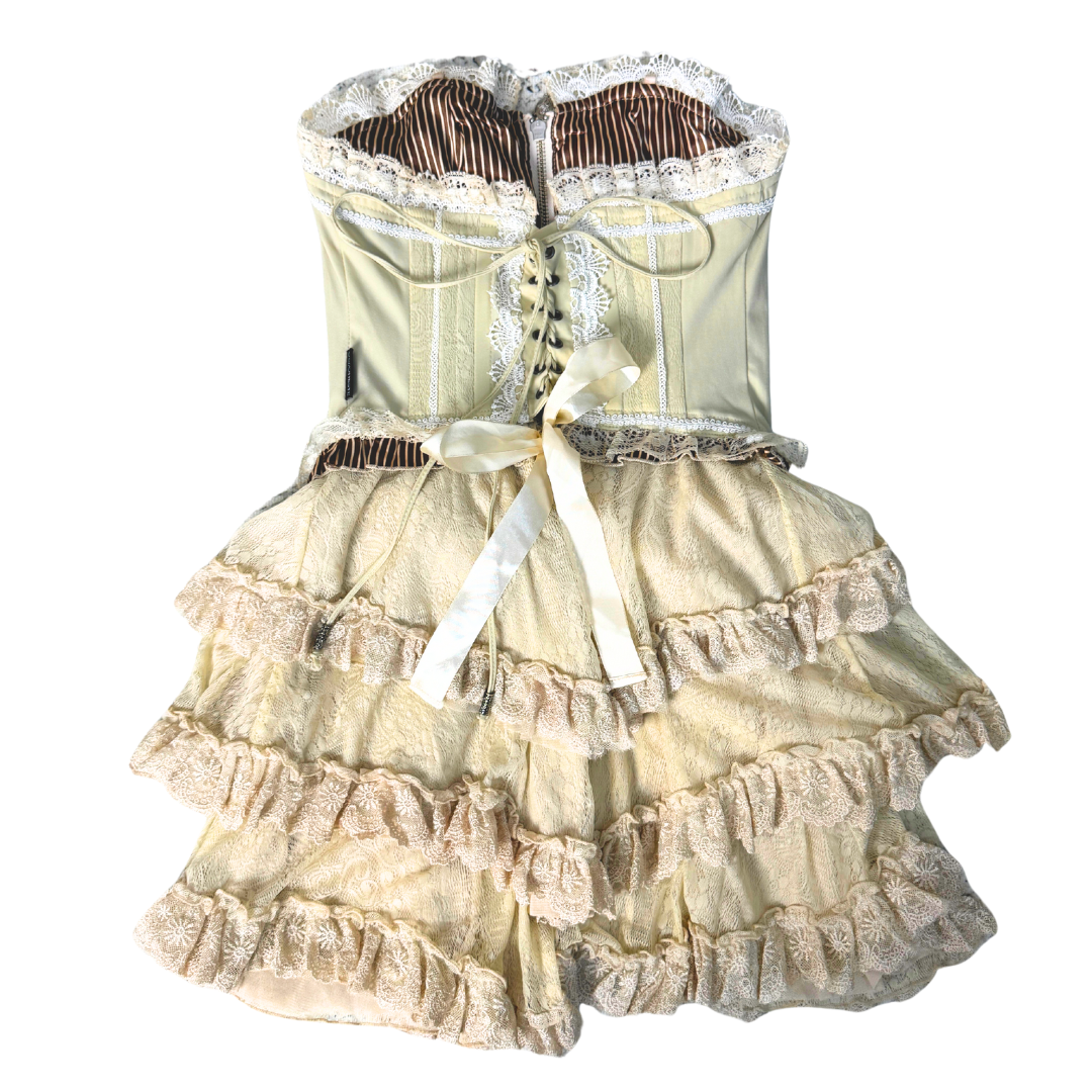 Ozz oneste Corset Dress w/ Rose Floral Details