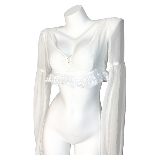 Alice Auaa Cropped Sheer Top