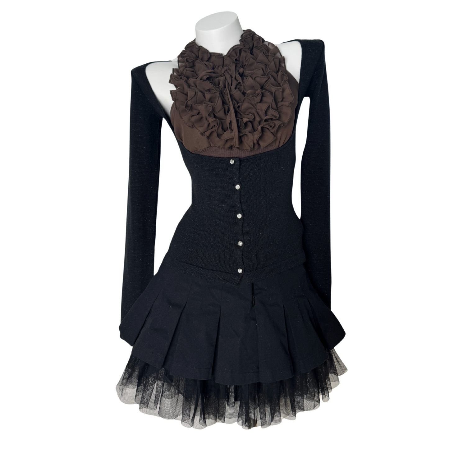 Ruffle Brown Halter Top