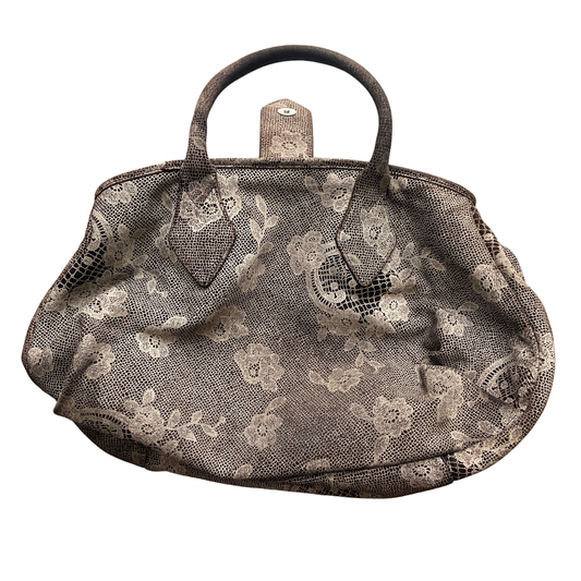 Vivienne Westwood Large Sized Brown Lace Pattern Orb Bag