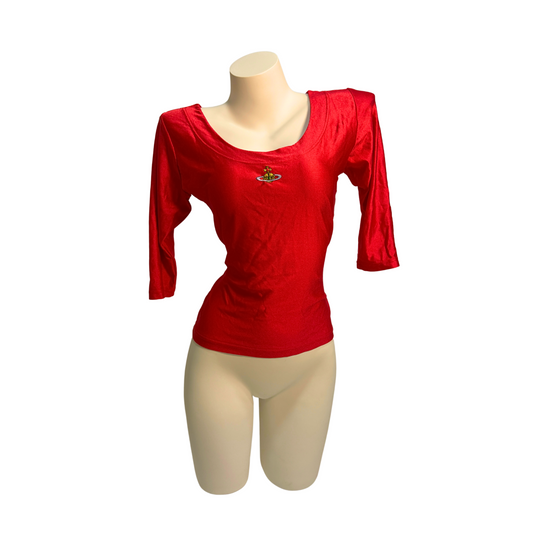 Vivienne Westwood Inspired Red 3/4 T-Shirt Top