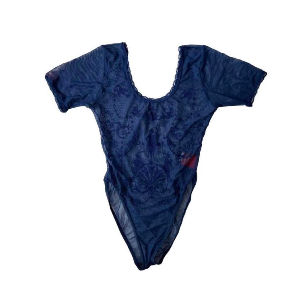 Vivienne Westwood Sock Shop 1992 Boulle Blue Print Sheer Toile Bodysuit