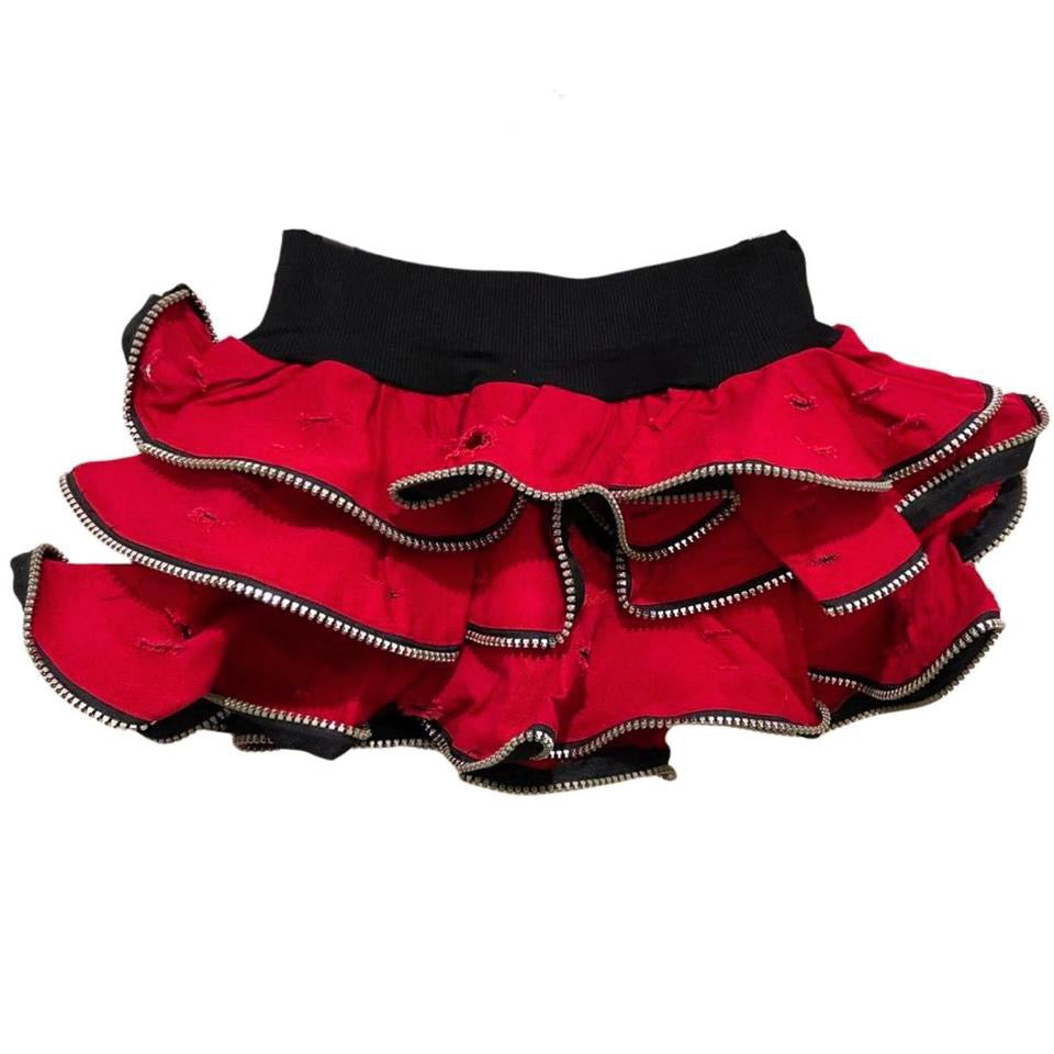 Primal Zip Layered Red Skirt