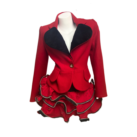 Primal Zip Layered Red Skirt