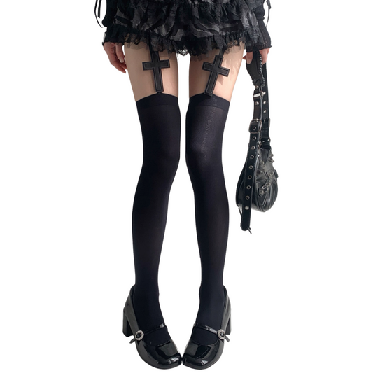 Cross Garter Tights