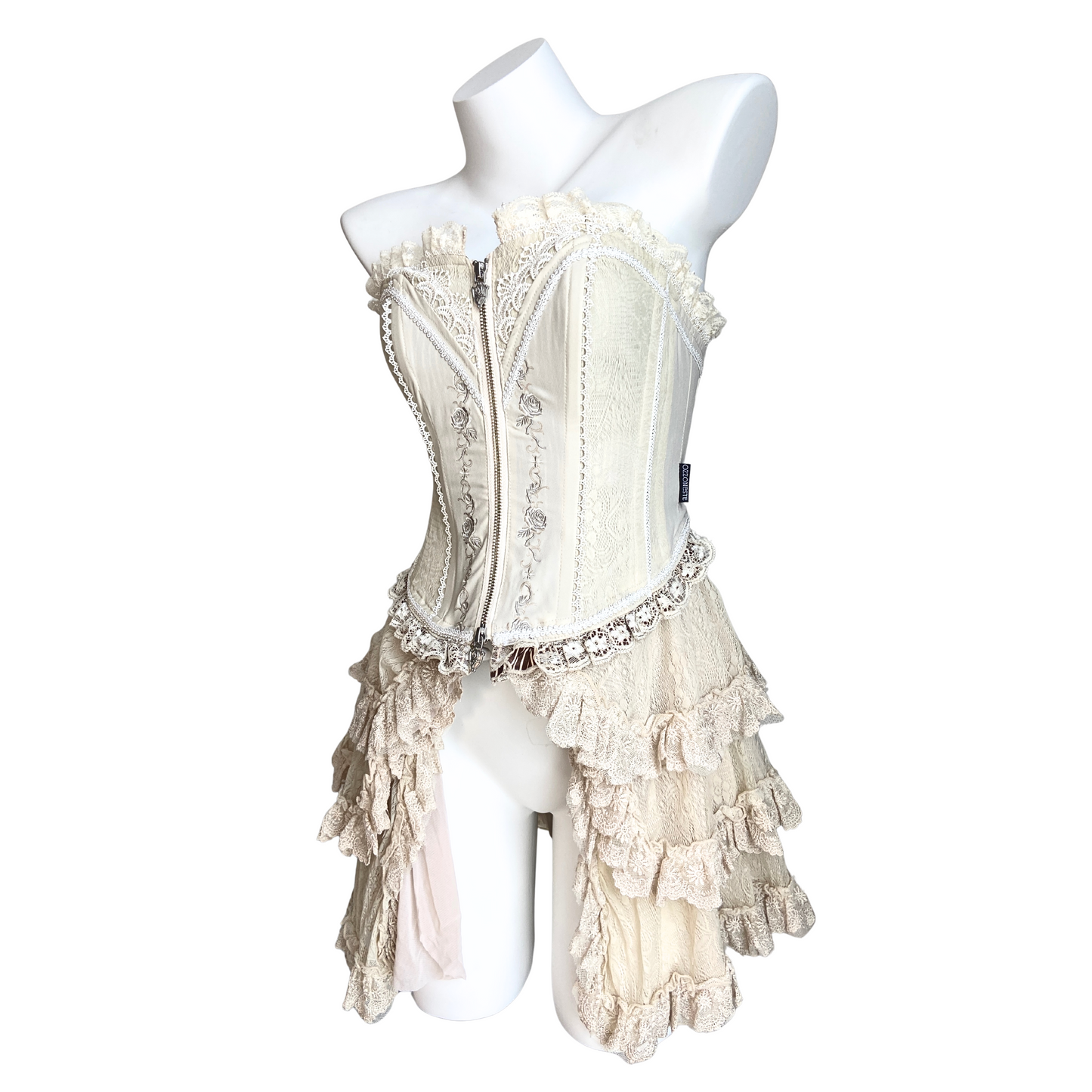 Ozz oneste Corset Dress w/ Rose Floral Details