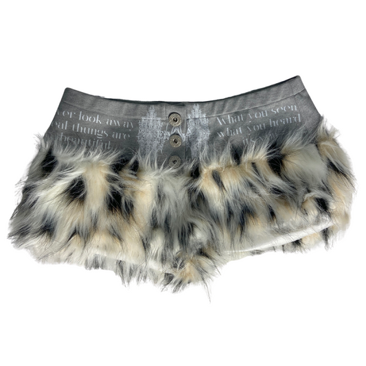 Grey Fur Shorts