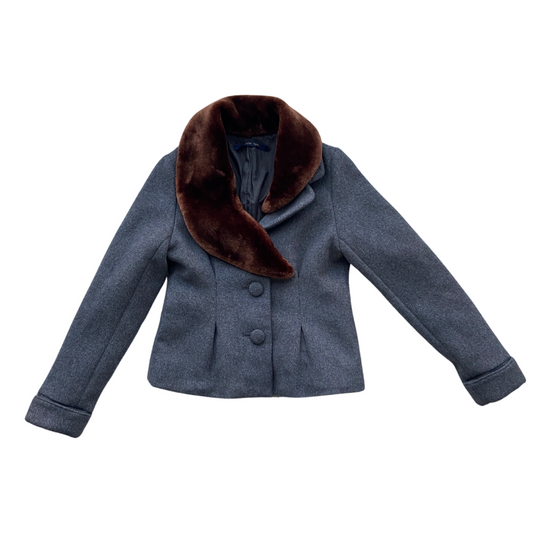 Japanese Brand Faux Fur Trim Coat