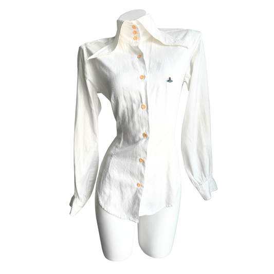 Vivienne Westwood White Long Collar Shirt