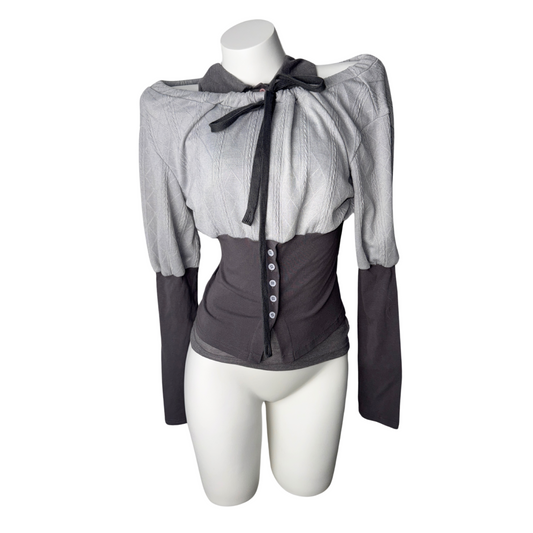 Grey Cinched Cardigan