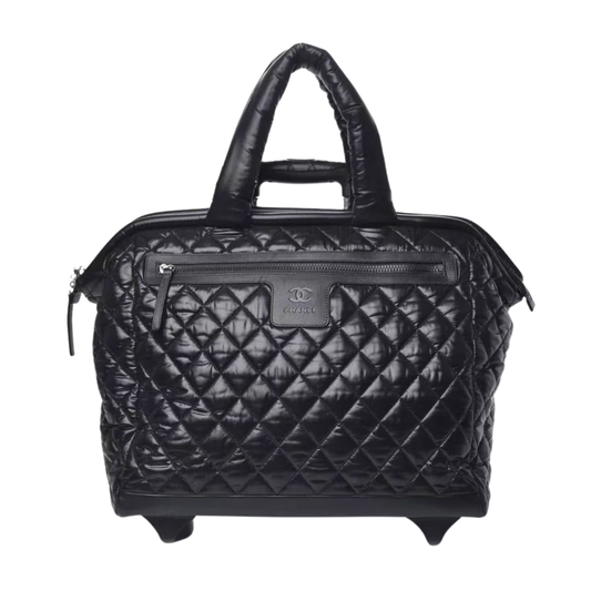 Chanel 2012 Coco Cocoon Quilted Case Trolley Black Luggage