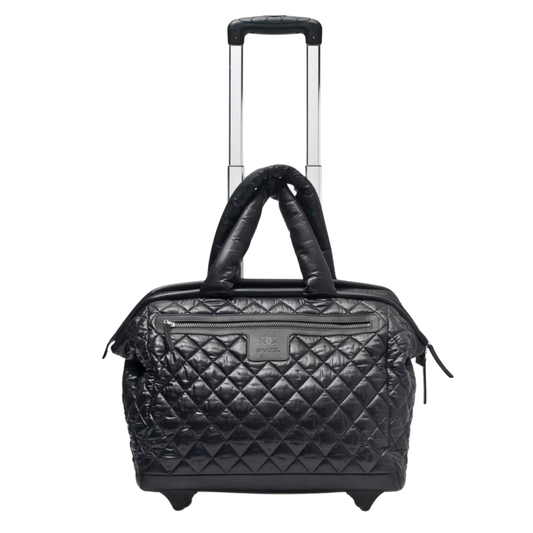 Chanel 2012 Coco Cocoon Quilted Case Trolley Black Luggage