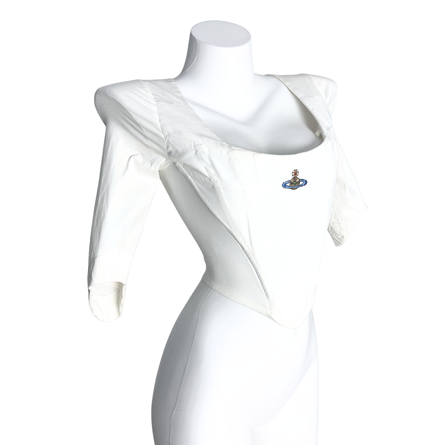 Vivienne Westwood 90's White Orb 3/4 Sleeve Corset