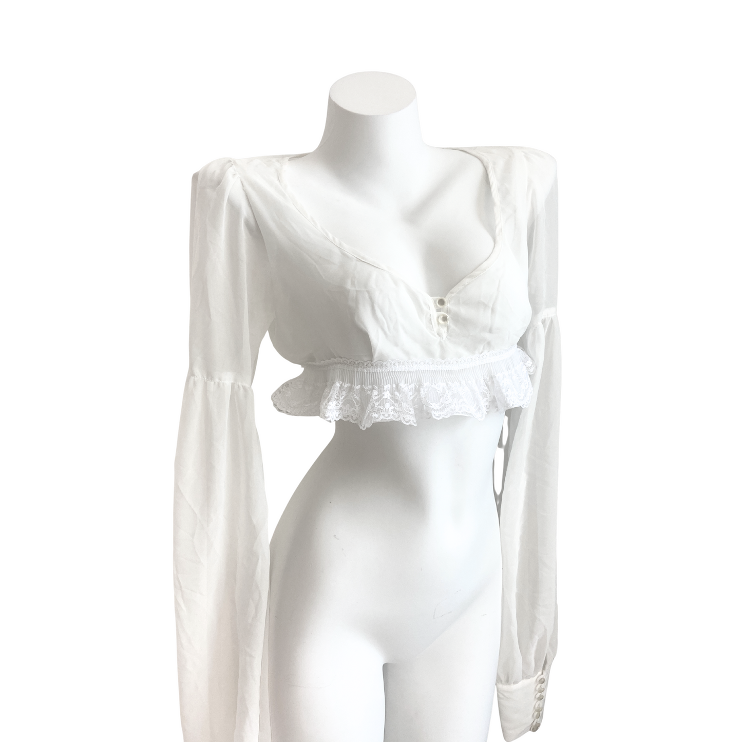 Alice Auaa Cropped Sheer Top