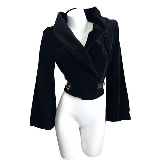 Vivienne Westwood Vintage Gold Buckle Velvet Wrap Outerwear