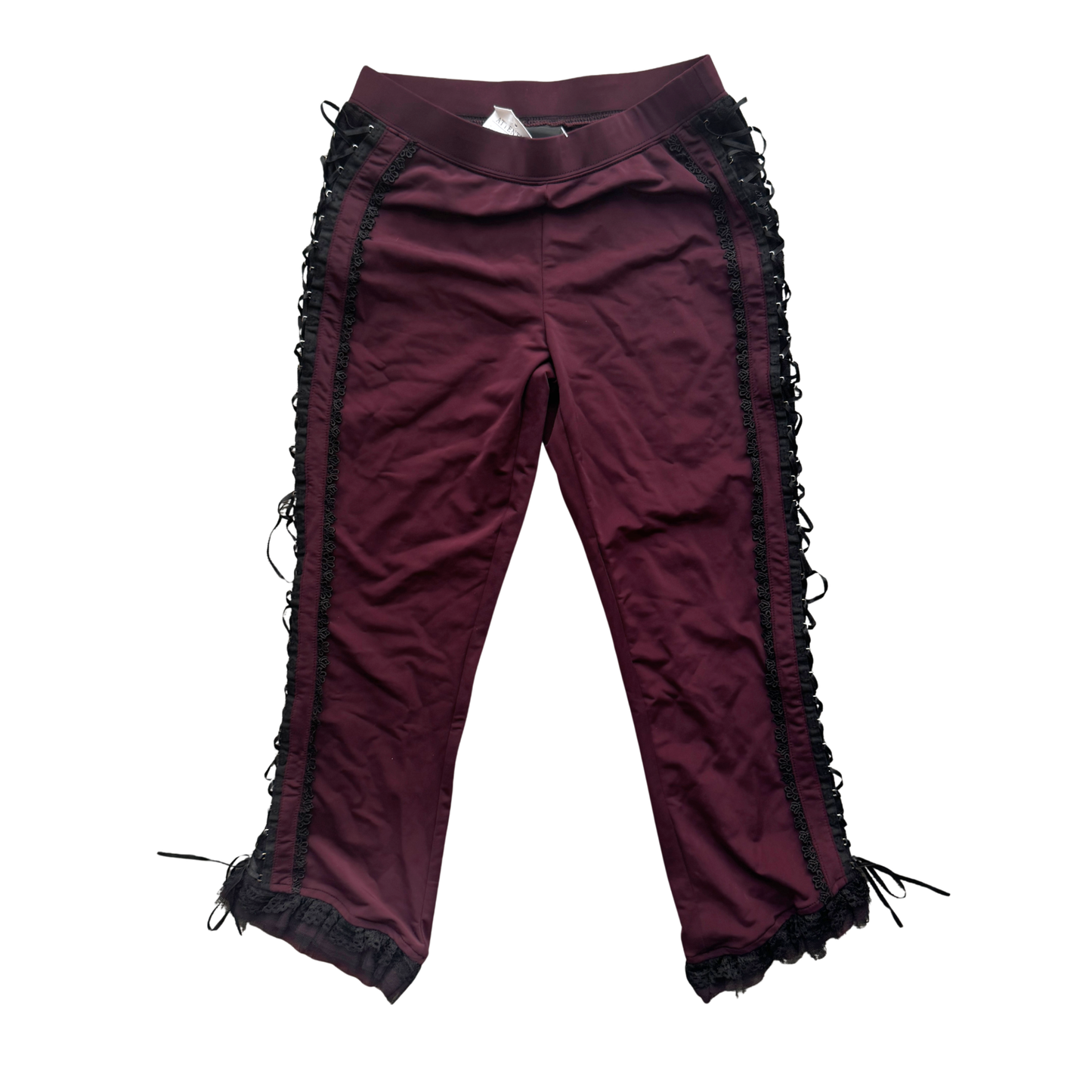Ozz On/Croce Ruffle Lace Trim Mid-Length Pants
