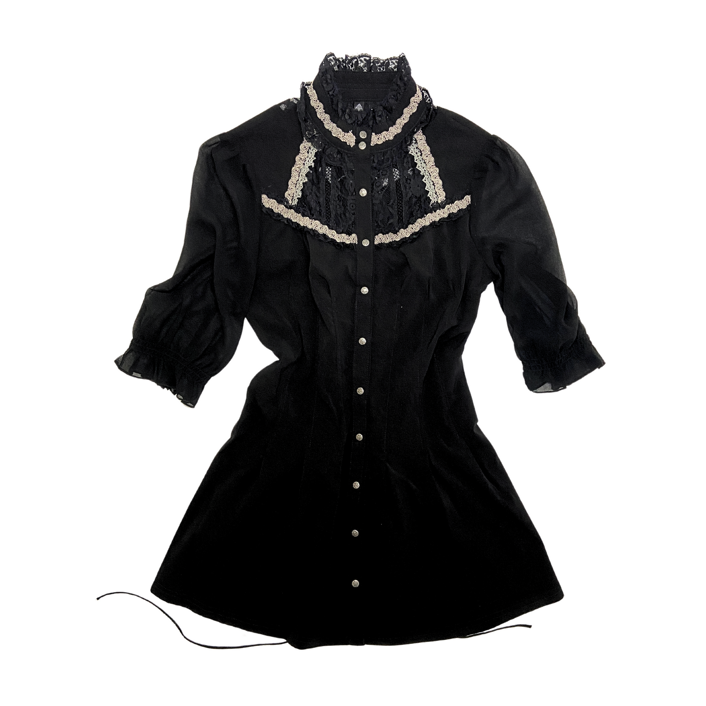 Ozz On Horror Protagonist Style Mini Button-up Dress