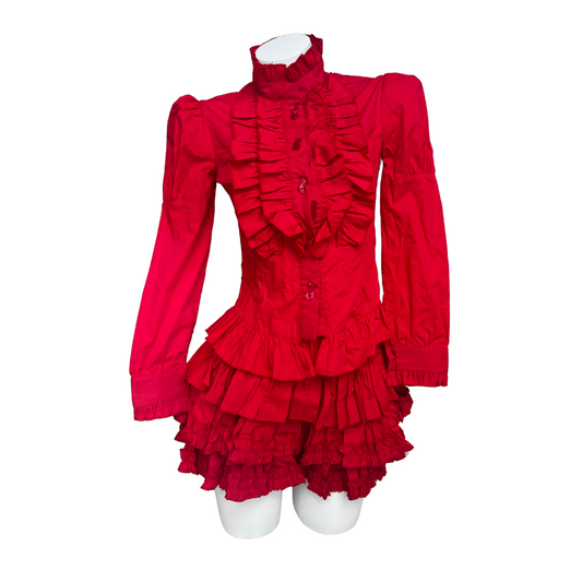 Nana Inspired Red Dress Set (Shirt & Skort)