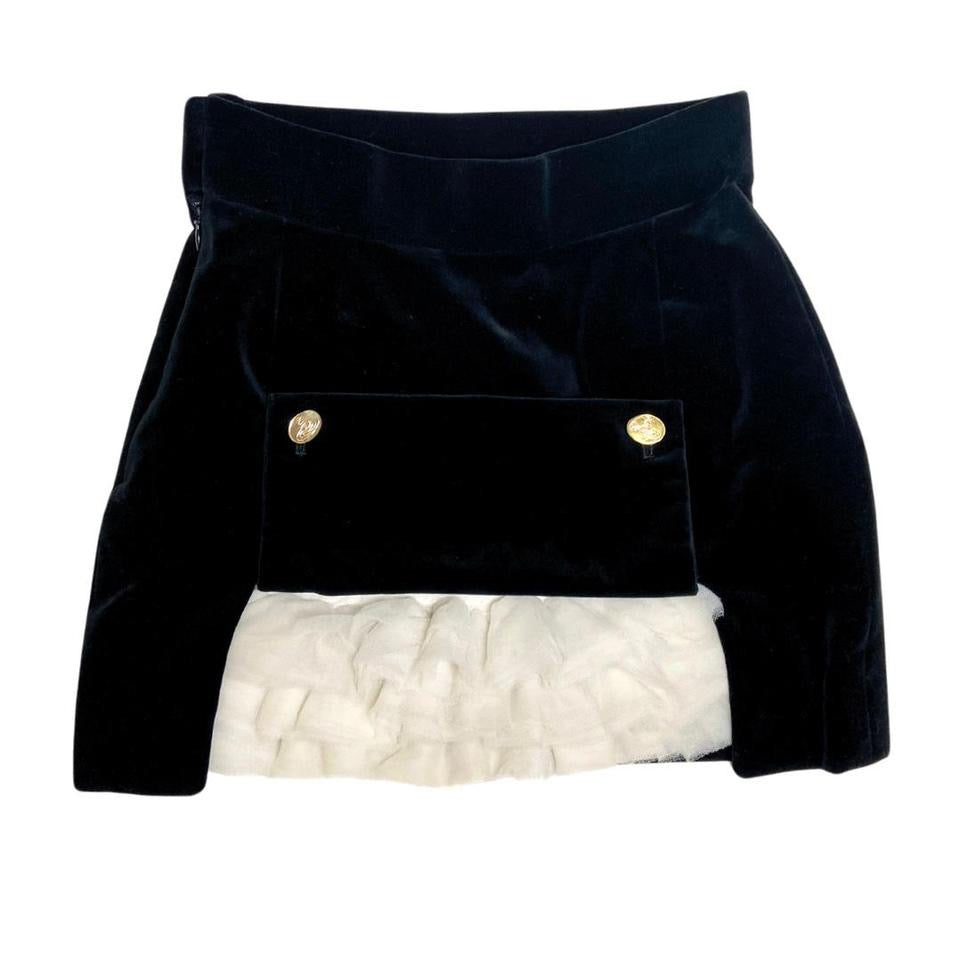 (NFS) Vivienne Westwood 90's Black Velvet Knockout Skirt w/ Removable Crinoline Tulle