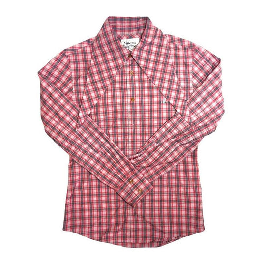 Vivienne Westwood Plaid Long Sleeve Pink Shirt