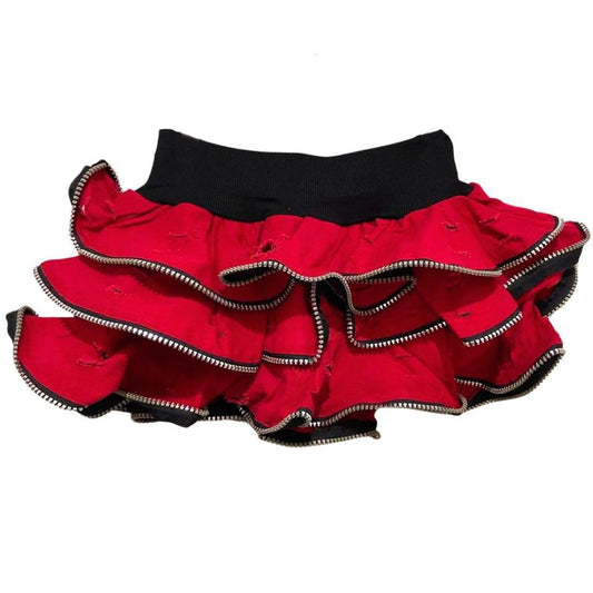 Primal Zip Layered Red Skirt