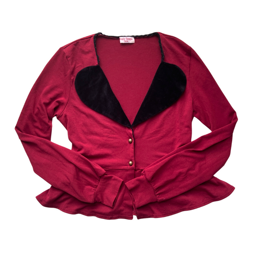 Emily Temple Cute Red Heart Cardigan